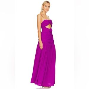NWT Robby Kono Aria Ruched Drop-Waist Gown